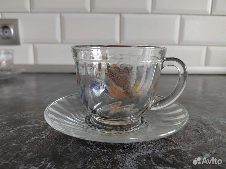 Подарочные чайные пары набор crystal glass