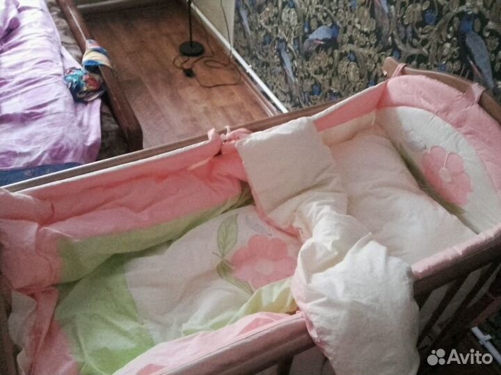 Бортики в кроватку+ такой же балдахин