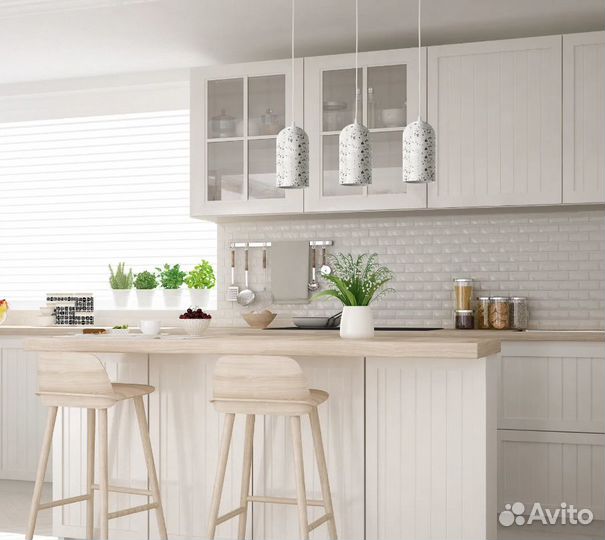 Подвесной светильник из бетона белый и черный