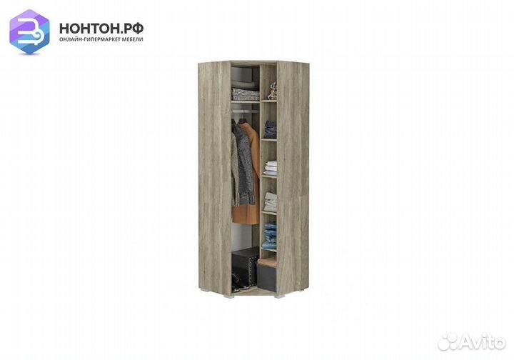 Шкаф Наоми угловой дуб каньон / белый глянец