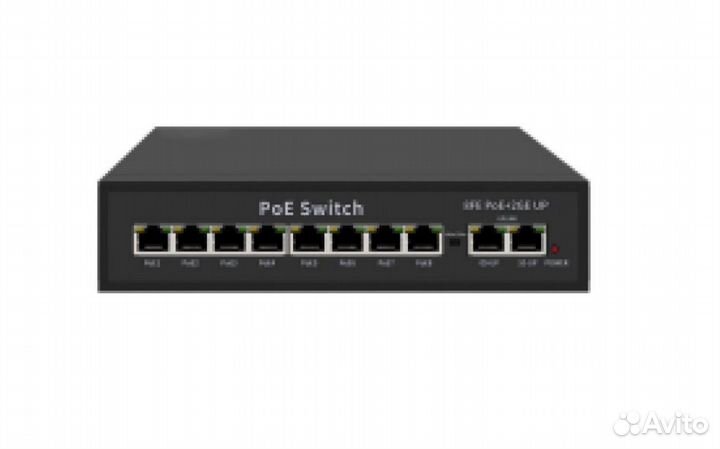 Коммутатор PoE 8 портов +2