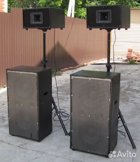 Колонки KF 2100-4200W 4шт Рупоры+Сабы Штативы 2шт