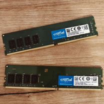 Crucial ddr4 2666 2*8 в отличном состоянии