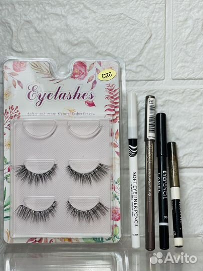 Карандаши для глаз, накладные ресницы