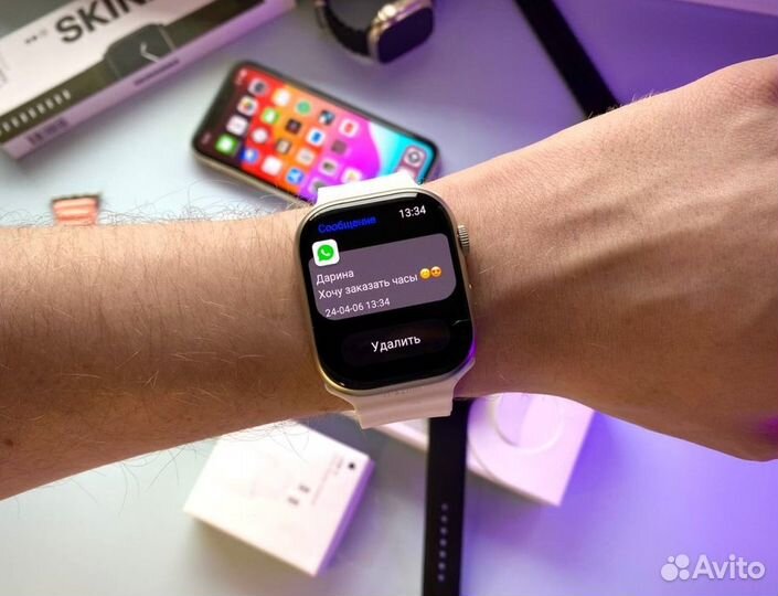 Часы Apple Watch 9 45mm Черные / Серебро
