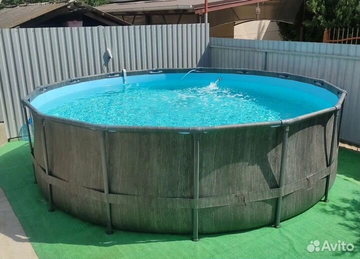 Каркасный бассейн Intex Grey Wood 549х122 см