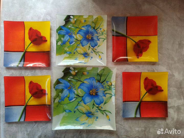 Тарелки из закалённого стекла 6 шт