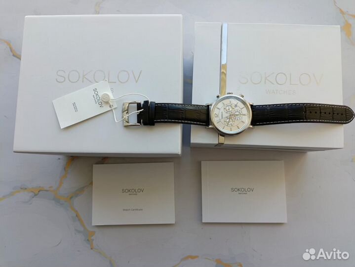 Мужские серебряные часы Швецария новые