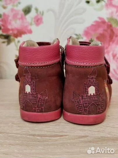 Кожаные ботиночки для девочки 19 размер