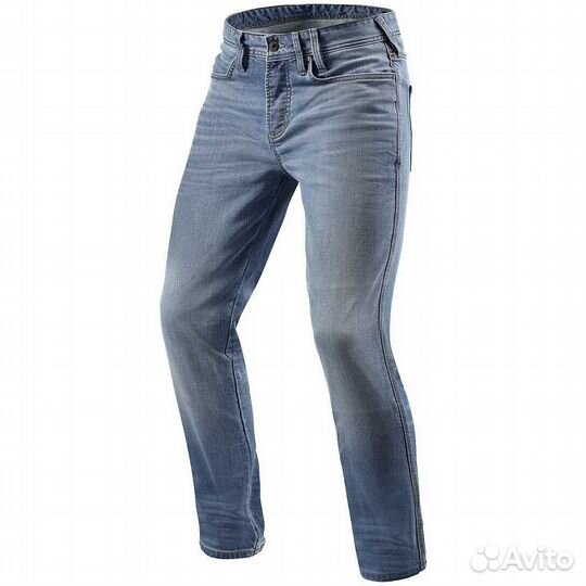 Rev'it piston Motorcycle Jeans Washed Blue L34