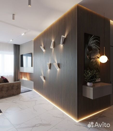 Рейки для стен из ясеня в стиле Armani LH termo