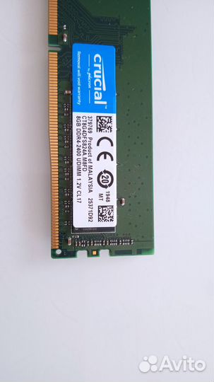 Оперативная память ddr4 8gb crucial 2400