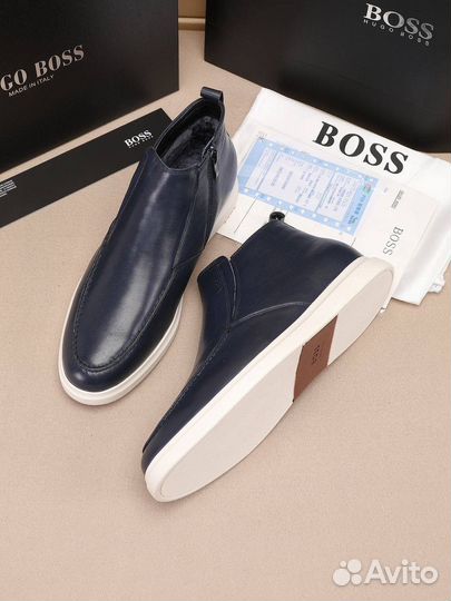 Лоферы кожаные Hugo Boss зима