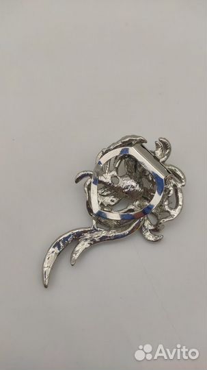 3783 Брошь клипса винтажная металл 1960-1980
