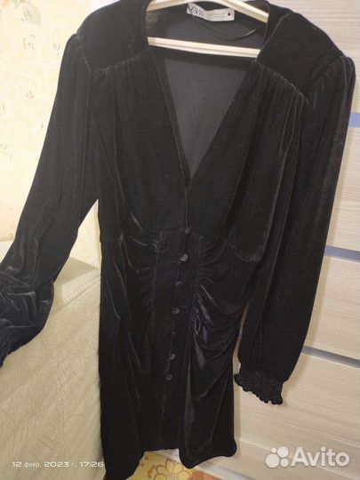Бархатное платье zara