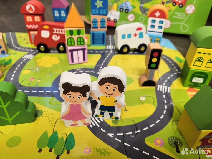 Деревянный конструктор пазл bondibon