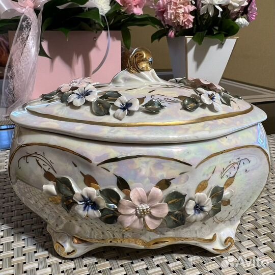 Кисловодский фарфор шкатулка вазочка