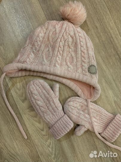 Комплект шапка, шарф, варежки