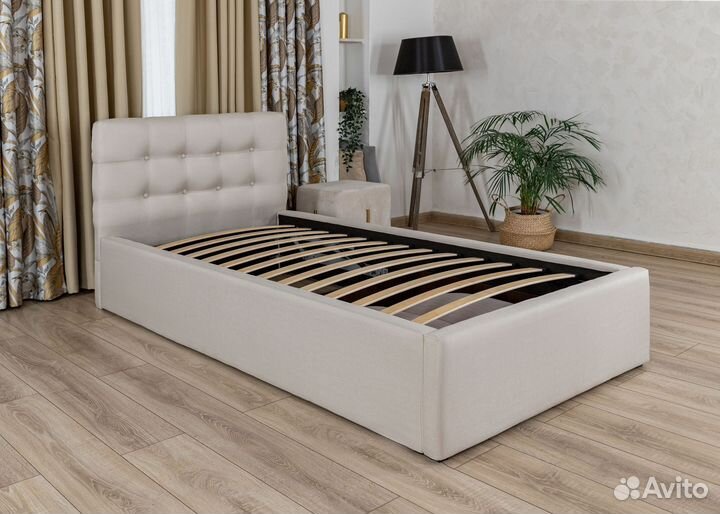 Кровать 80х200 с подъемным механизмом бежевая