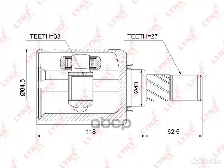 ШРУС внутренний перед лев CI3732 ST-1479;48