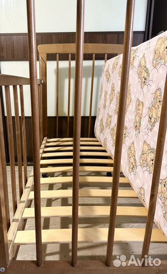 Детская кроватка Можга Красная звезда с матрасом