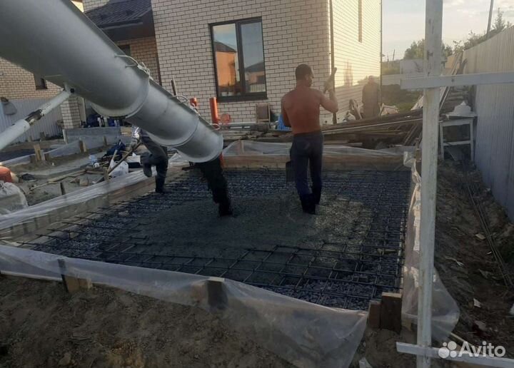 Фундамент Отмостка Бетонные работы Заезды