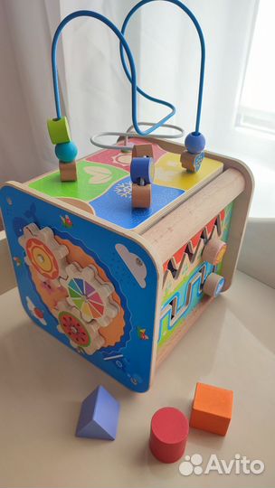 Кубик Бизиборд сортер деревянный Монтессори