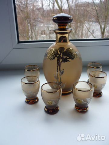 Графин с рюмками богемия поднос