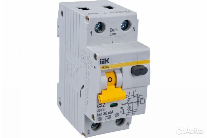 Выключатель авт. дифференциальный авдт-32 1п+N 32А