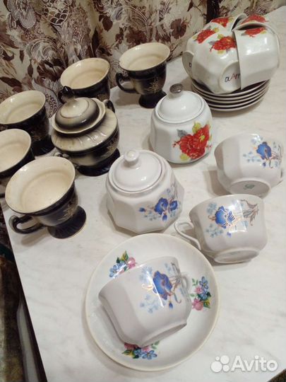 Посуда.Кофейный сервиз.Чайный сервиз.Сахарница.Чаш