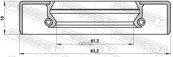 Сальник привода 41.2x63.2x10x15 Febest