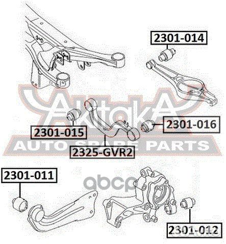 Сайлентблок задней цапфы asva 2301-012 2301-012