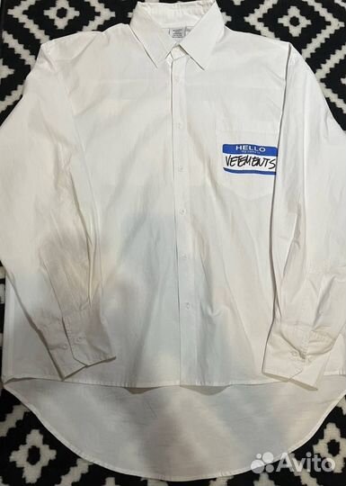 Рубашка vetements hello my name is