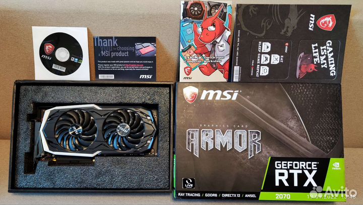 Видеокарта MSI RTX 2070 armor 8Gb