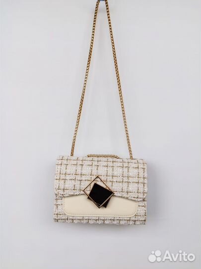 Женская сумка через плечо из твида