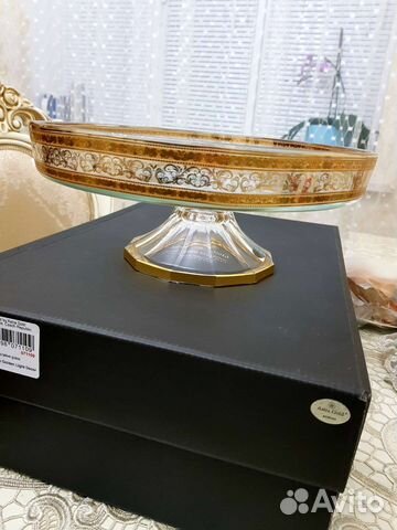 Блюдо тортница хрустальная