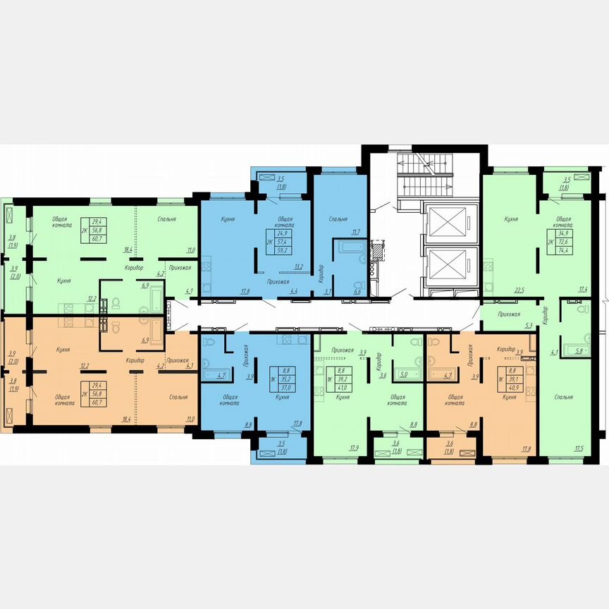 1-к. квартира, 40,9 м², 7/17 эт.