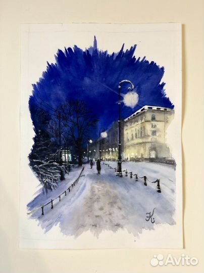 Картины акварелью А3, серия 