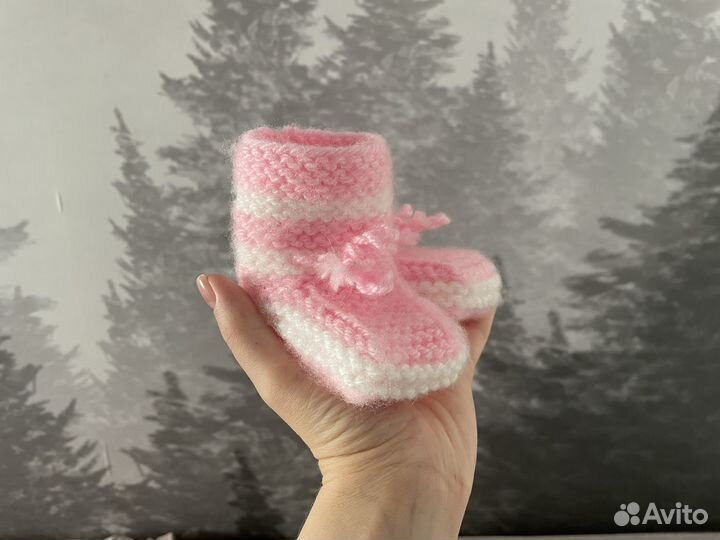 Пинетки для девочки вязаные