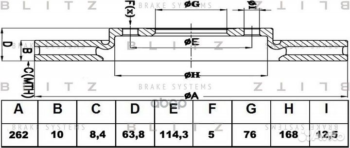Диск тормозной KIA cerato (TD) / soul BS0450 Blitz