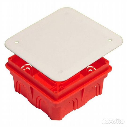 Коробка разветвительная hegel для сплошных стен 90х90х49,5 красный