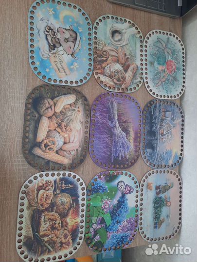 Донышки для корзин, фанера с фотопечатью гравировк