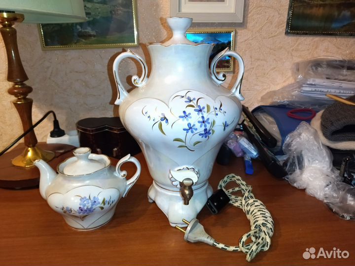 Самовар фарфоровый электрический СССР