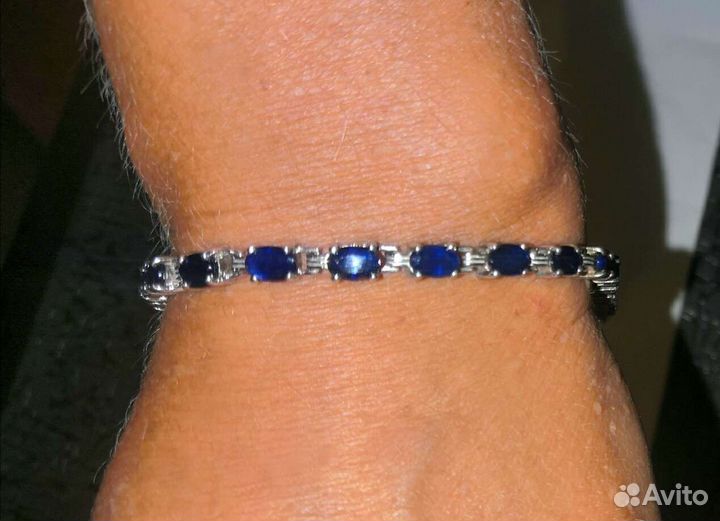 Серебряный браслет с сапфирами