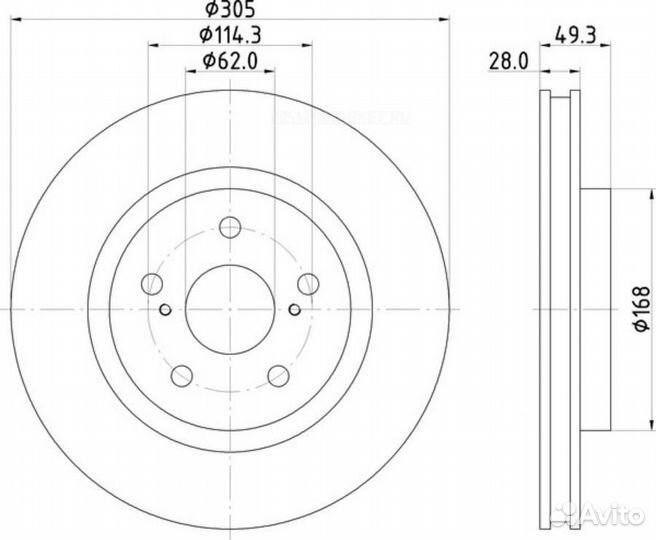 Nisshinbo ND1128K Диск тормозной перед