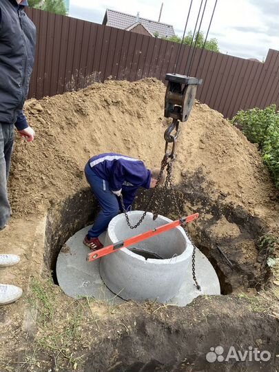 Установка септика из бетонных колец