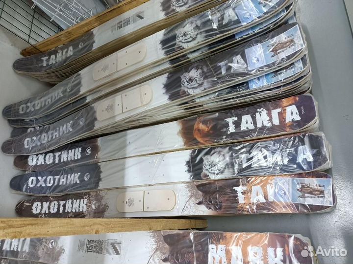 Охотничьи лыжи 75х18 см, дерево + накладки, дерево