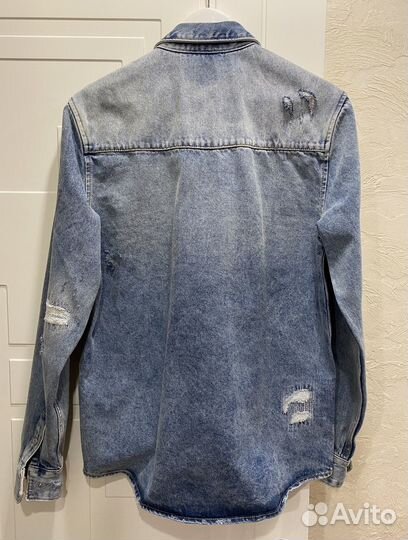 Джинсовая рубашка мужская zara m