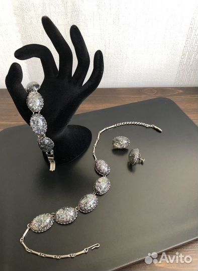 Винтажный комплект Coro люцит конфетти Винтаж США