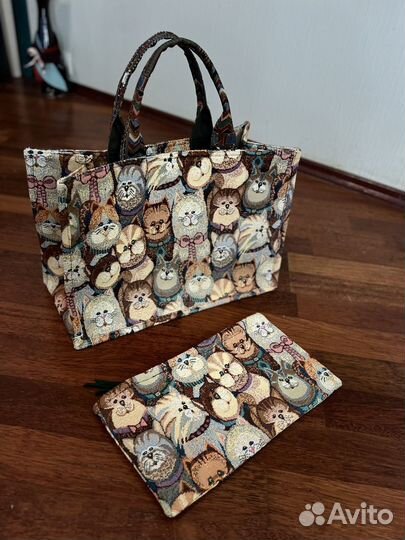 Сумка тоут из гобелена